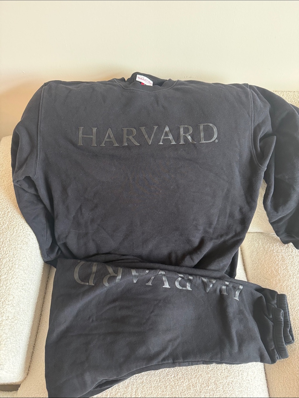 Mitchell & Ness Black Harvard Sweatpants & Joggers Set
